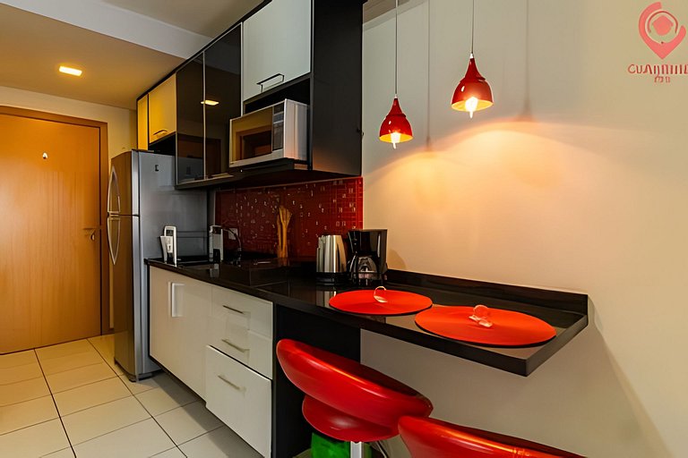 Studio Moderno | Piscina, Academia, Shopping e +!