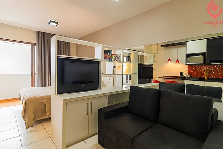 Studio Moderno | Piscina, Academia, Shopping e +!