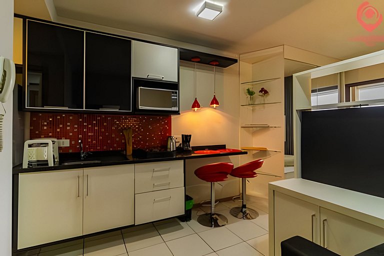 Studio Moderno | Piscina, Academia, Shopping e +!