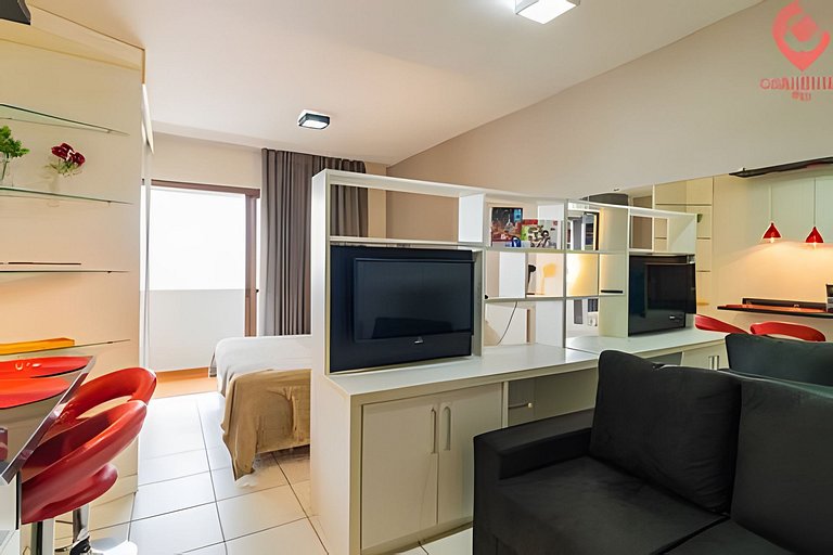 Studio Moderno | Piscina, Academia, Shopping e +!