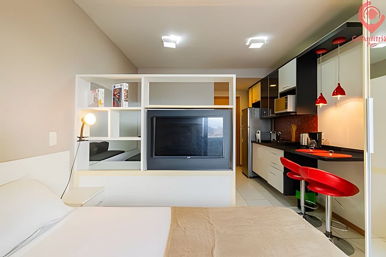 Studio Moderno | Piscina, Academia, Shopping e +!