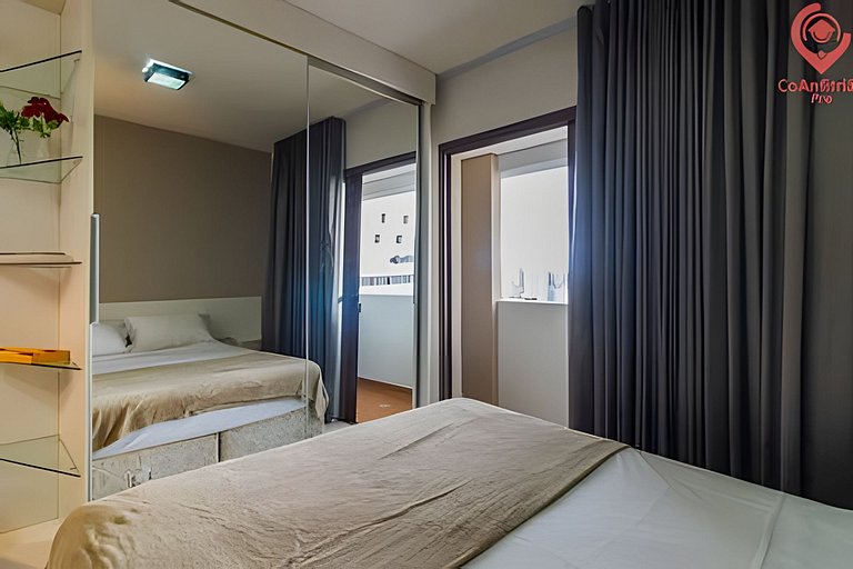 Studio Moderno | Piscina, Academia, Shopping e +!
