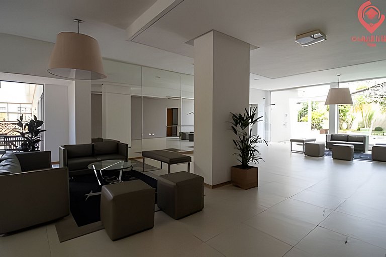 Studio Moderno | Piscina, Academia, Shopping e +!