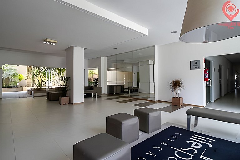 Studio Moderno | Piscina, Academia, Shopping e +!